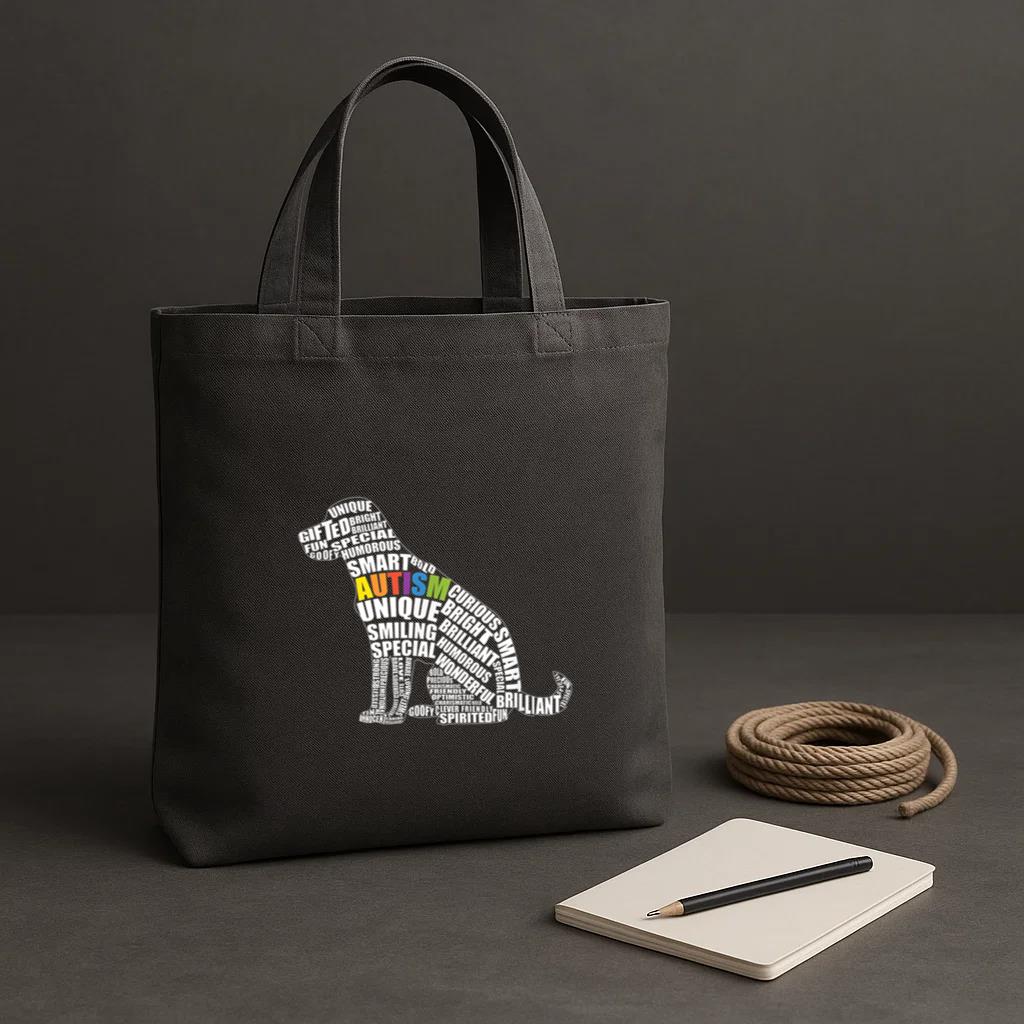 Autism Awareness Dog Prize For Autistic Teacher Tote Canvas Bag image 1