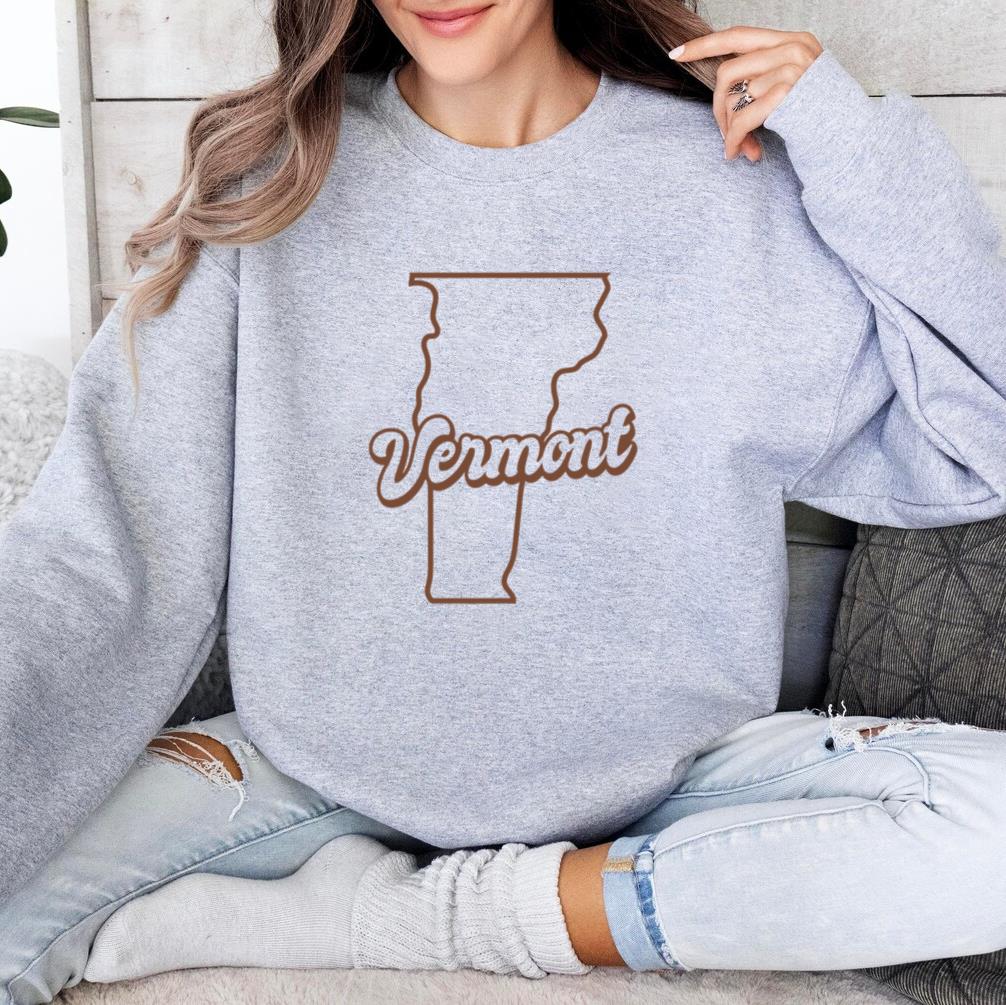 The State Of Vermont Is Shown Sweatshirt image 3