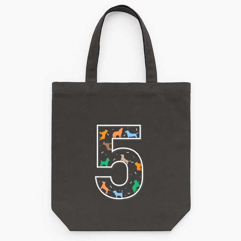 5 Year Old Birthday Dog Tote Canvas Bag image 0