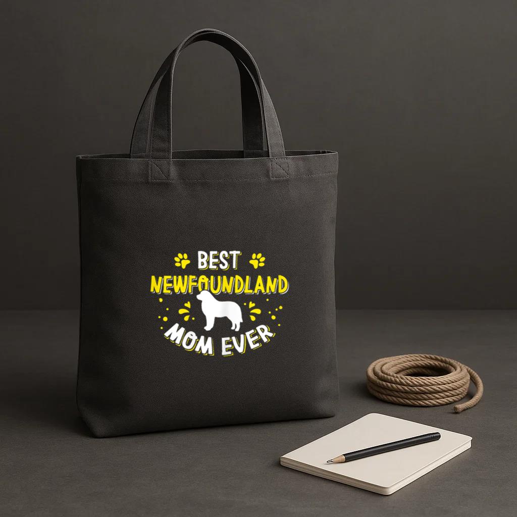 Best Newfoundland Mom Ever Dog Tote Canvas Bag image 1