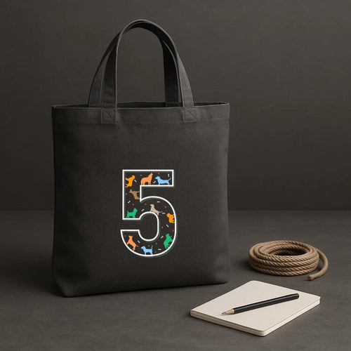 5 Year Old Birthday Dog Tote Canvas Bag image 1