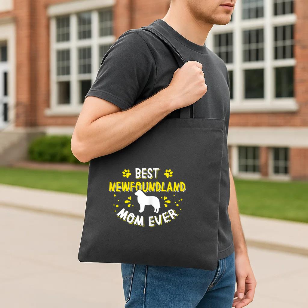 Best Newfoundland Mom Ever Dog Tote Canvas Bag image 2