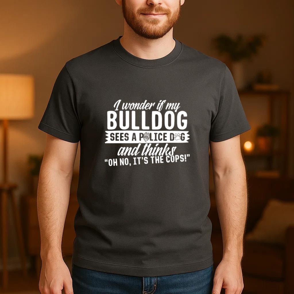 Bulldog Sees Police Dog And Thinks Its The Cops T-Shirt image 3
