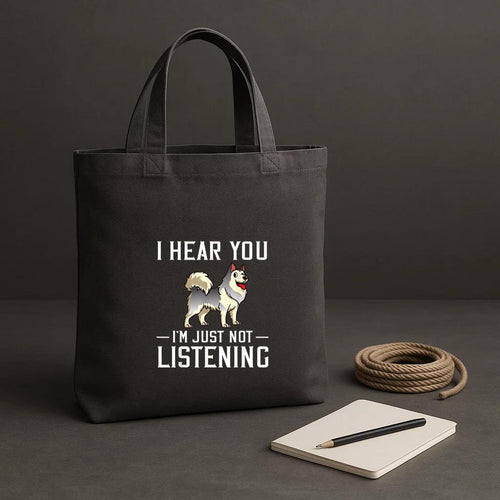 Alaskan Malamute Dog I Hear You Dog Tote Canvas Bag image 1