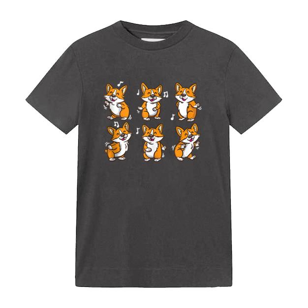 Cute Floss Dancing Corgi Puppies Dog T-Shirt image 0