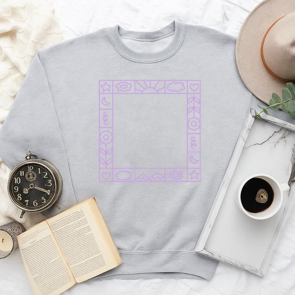 Whimsical Botanical Frame Design Sweatshirt image 1