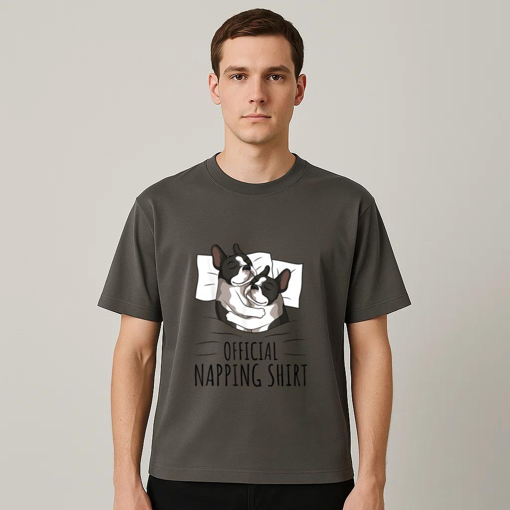 Boston Terrier Dog Official Napping T-Shirt image 1
