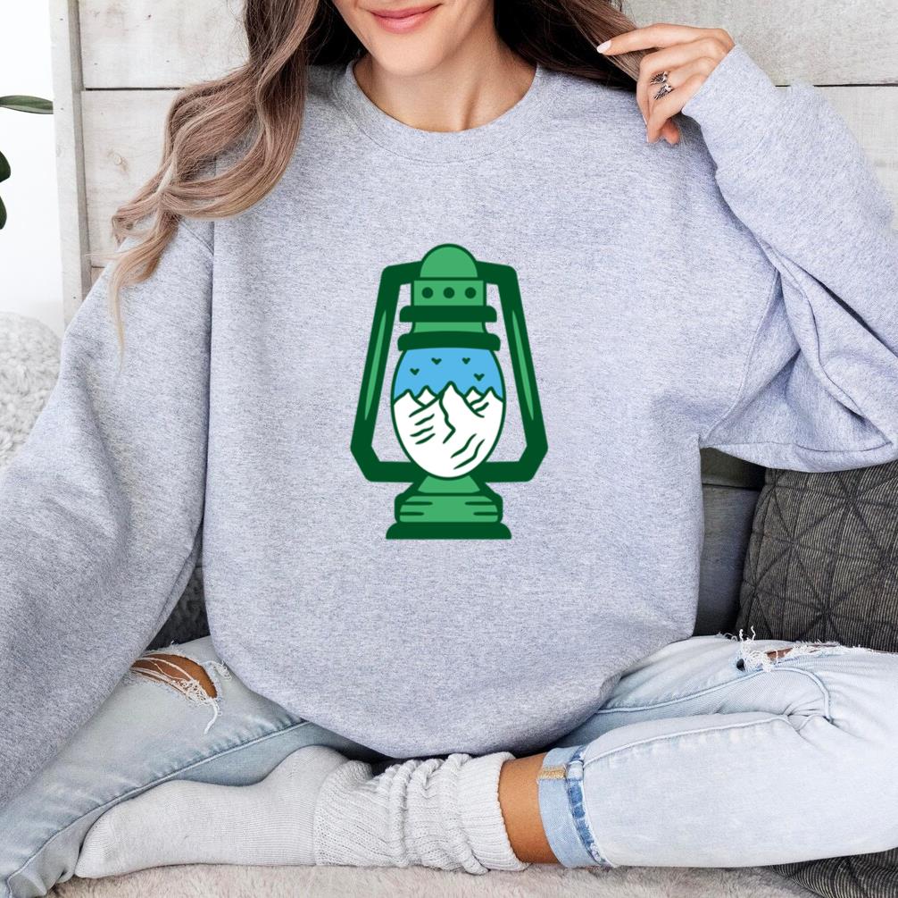 Vintage Lantern With Mountain And Sky Scene Sweatshirt image 3
