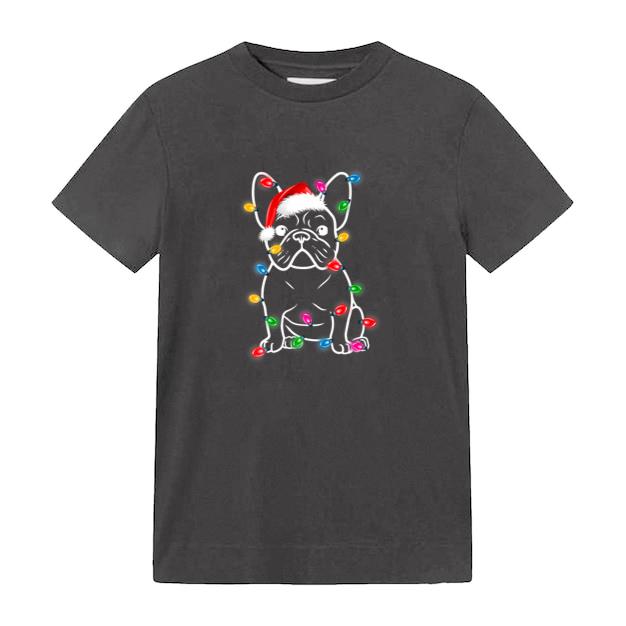 Christmas Lights Dog French Bulldog T-Shirt image 0