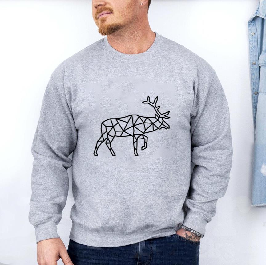 Walking Polygonal Stroke Deer Sweatshirt image 2
