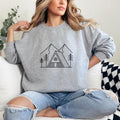 Triangular Cabin In The Mountains Stroke Sweatshirt image 0