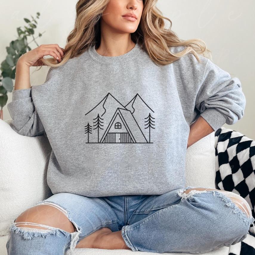 Triangular Cabin In The Mountains Stroke Sweatshirt image 0