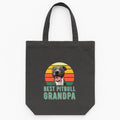Best Pitbull Grandpa Dog Tote Canvas Bag image 0