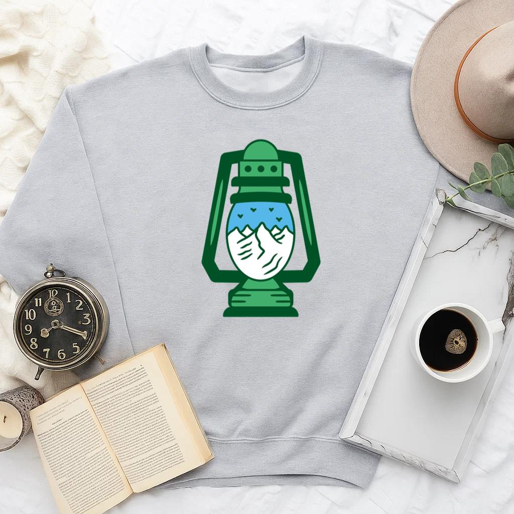 Vintage Lantern With Mountain And Sky Scene Sweatshirt image 1