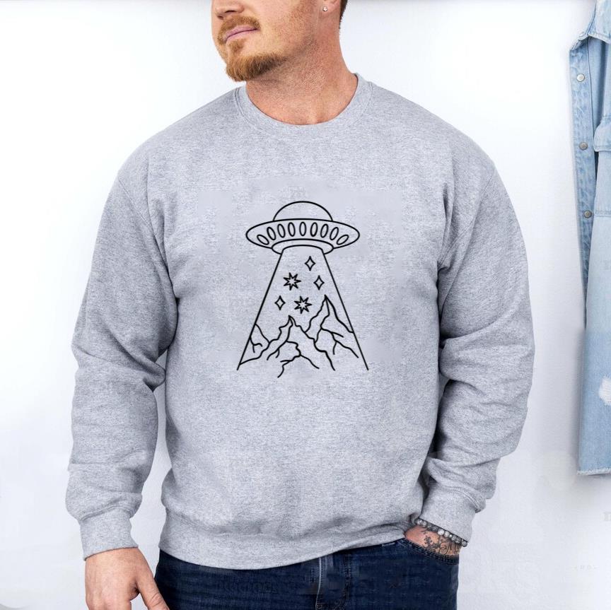 Whimsical Ufo Mountain Design Sweatshirt image 2
