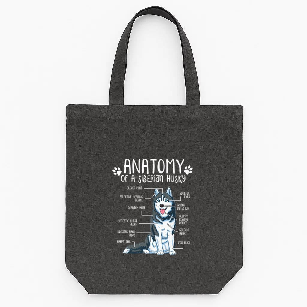 Anatomy Siberian Husky Dog Tote Canvas Bag image 0