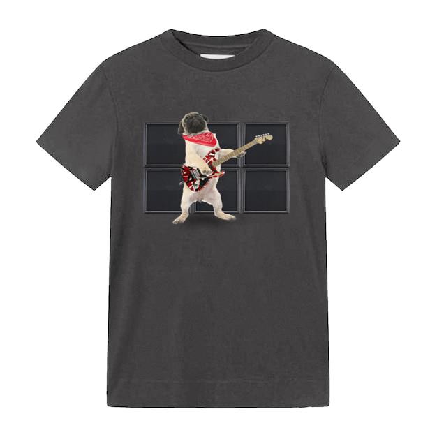 Cool Pug Rocker Dog With Guitar T-Shirt image 0