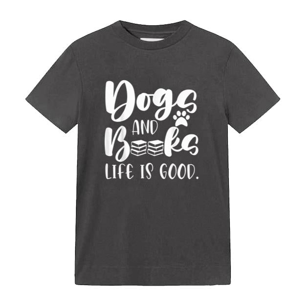 Books And Dogs Life Is Good T-Shirt image 0
