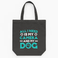 All I Need Is My Camera And My Dog Tote Canvas Bag image 0
