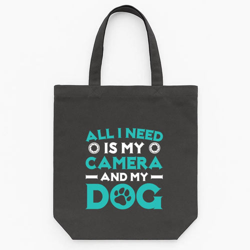 All I Need Is My Camera And My Dog Tote Canvas Bag image 0