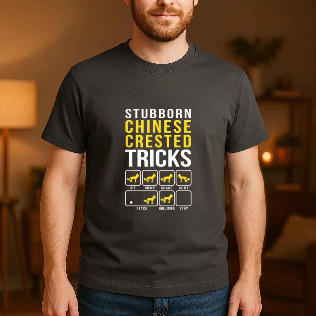 Chinese Crested Stubborn Dog Tricks T-Shirt image 3