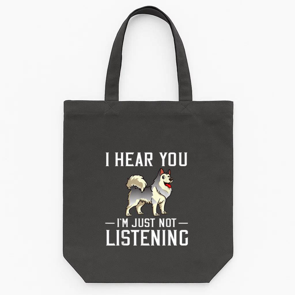 Alaskan Malamute Dog I Hear You Dog Tote Canvas Bag image 0
