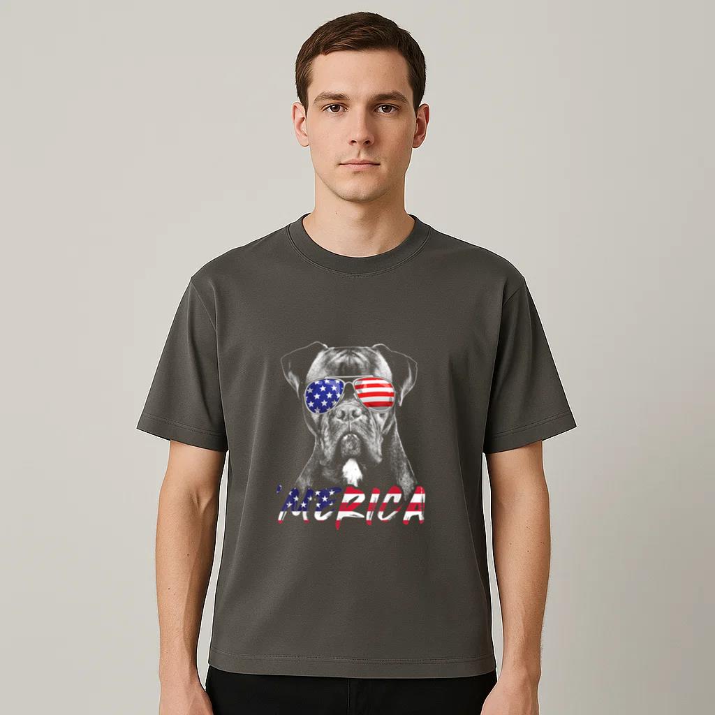 Boxer Dog American USA Flag Merica T-Shirt image 1