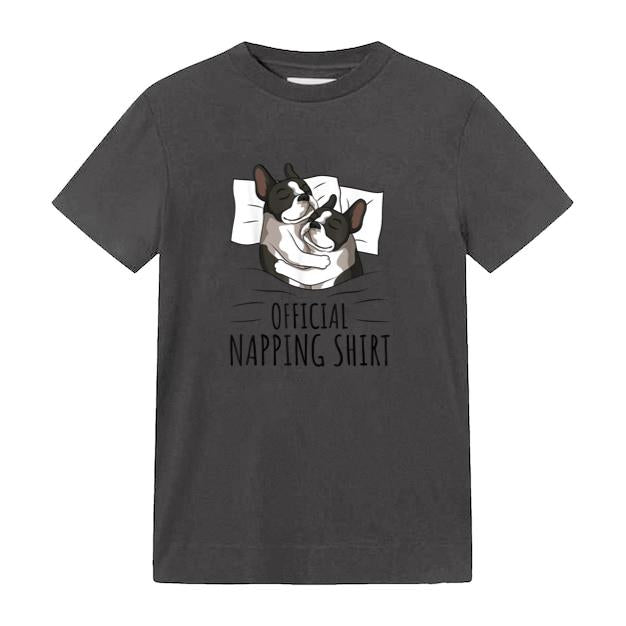 Boston Terrier Dog Official Napping T-Shirt image 0