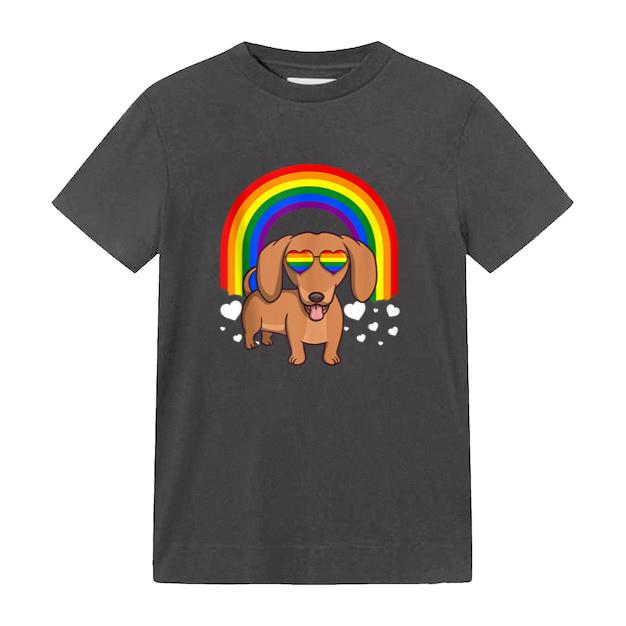 Dachshund Dog Rainbow T-Shirt image 0