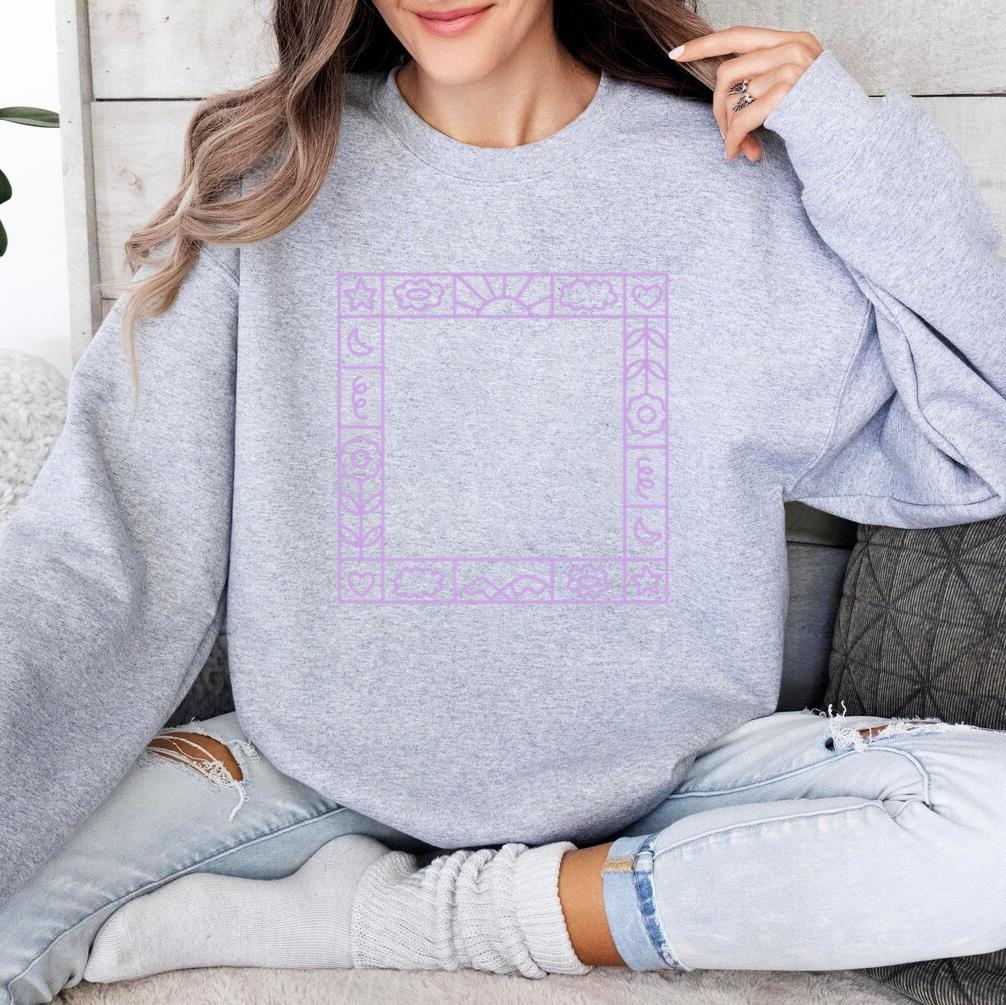 Whimsical Botanical Frame Design Sweatshirt image 3