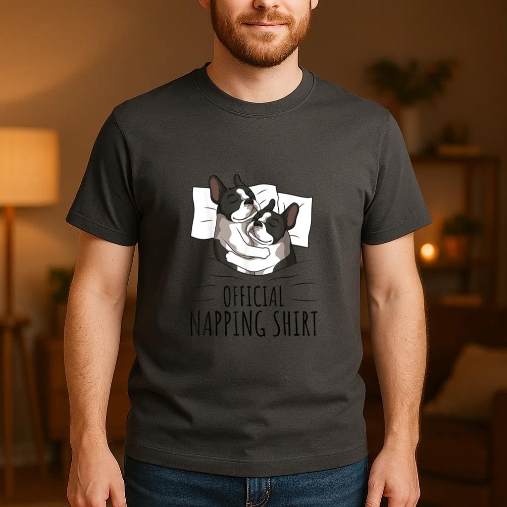 Boston Terrier Dog Official Napping T-Shirt image 3