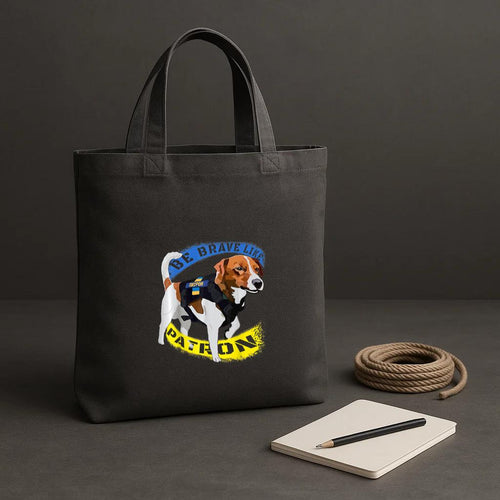 Be Brave Like Patron Dog Hero Tote Canvas Bag image 1