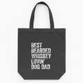 Best Bearded Whiskey Lovin Dog Dad Tote Canvas Bag image 0