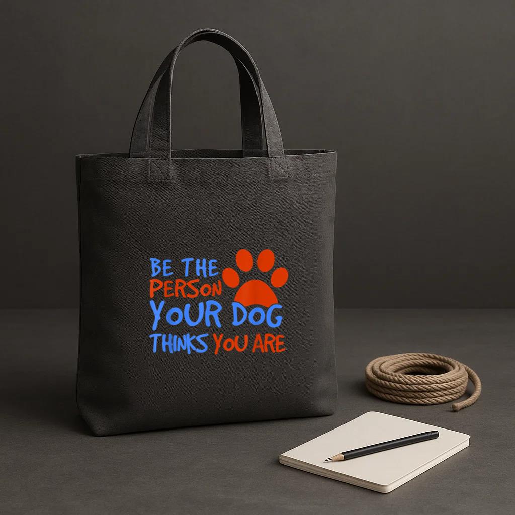 Be The Person Your Dog Thinks You Are Tote Canvas Bag image 1