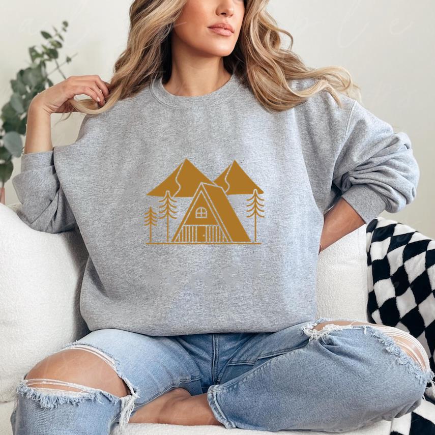 Triangular Cabin In The Mountains Cut Out Sweatshirt image 0