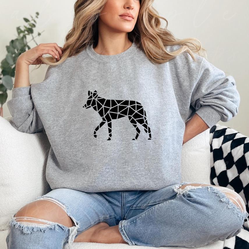 Walking Cut Out Polygonal Wolf Sweatshirt image 0