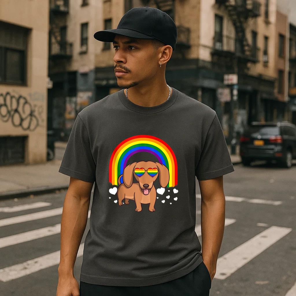 Dachshund Dog Rainbow T-Shirt image 2