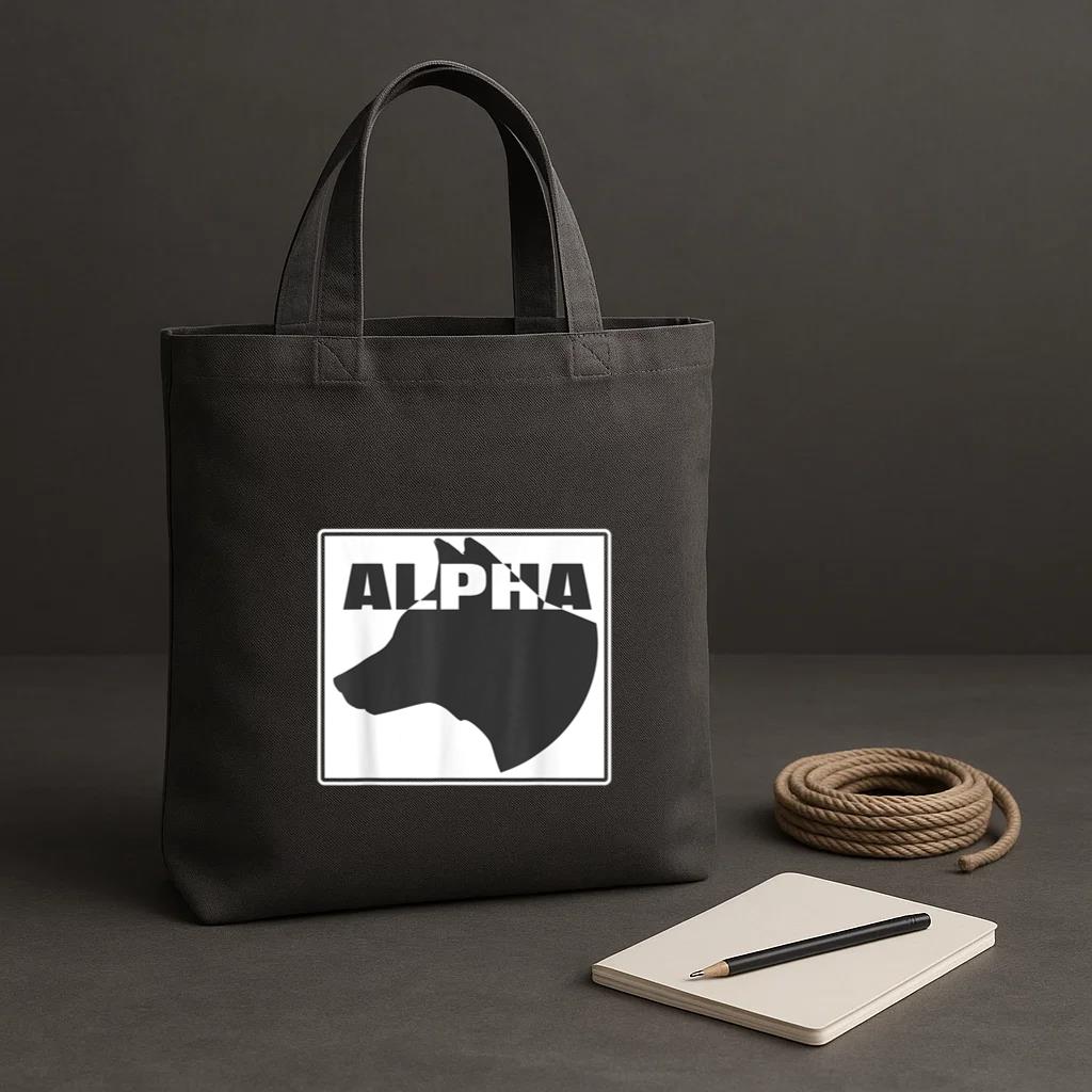 Alpha Dog Vintage Tote Canvas Bag image 1