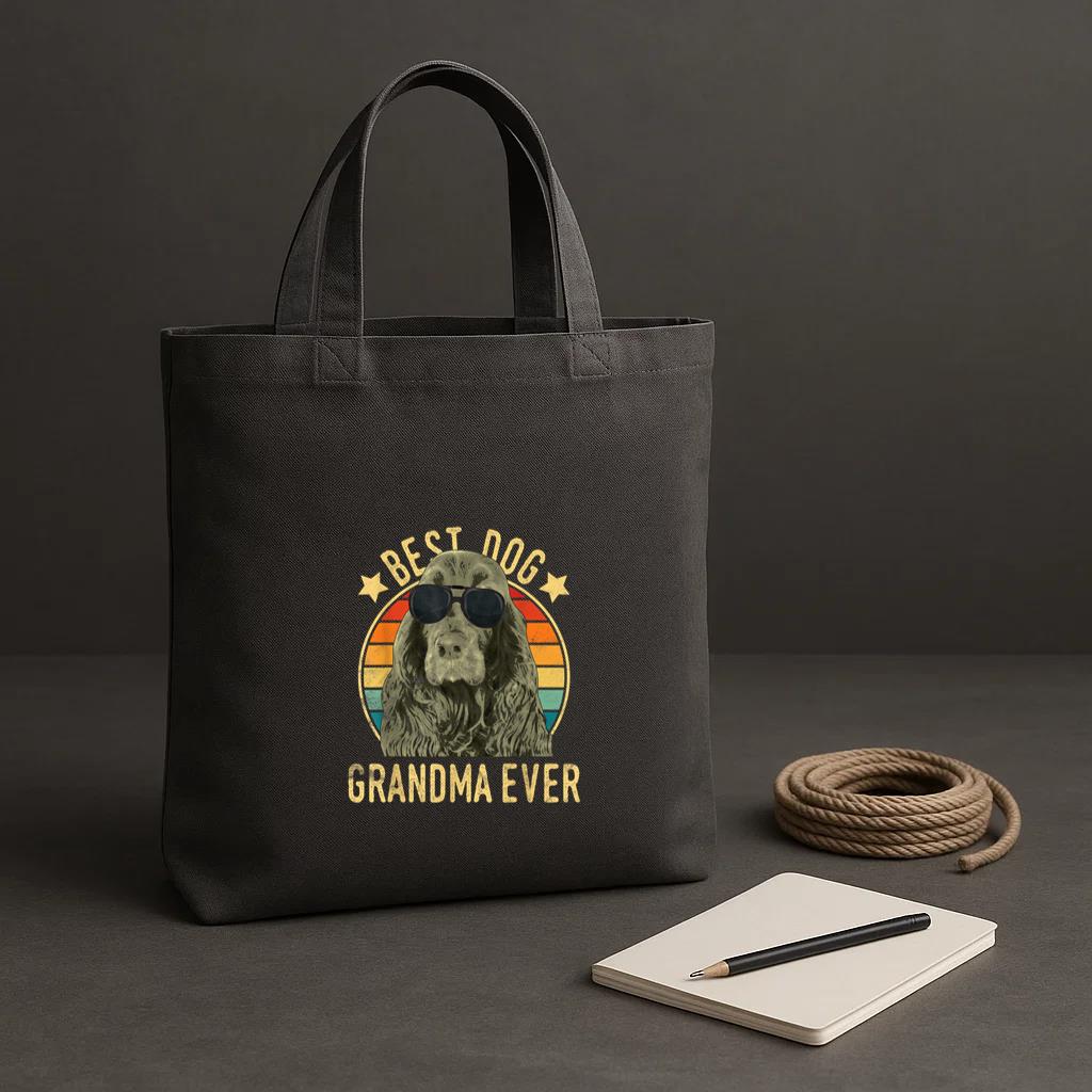 Best Dog Grandma Ever Tote Canvas Bag image 1