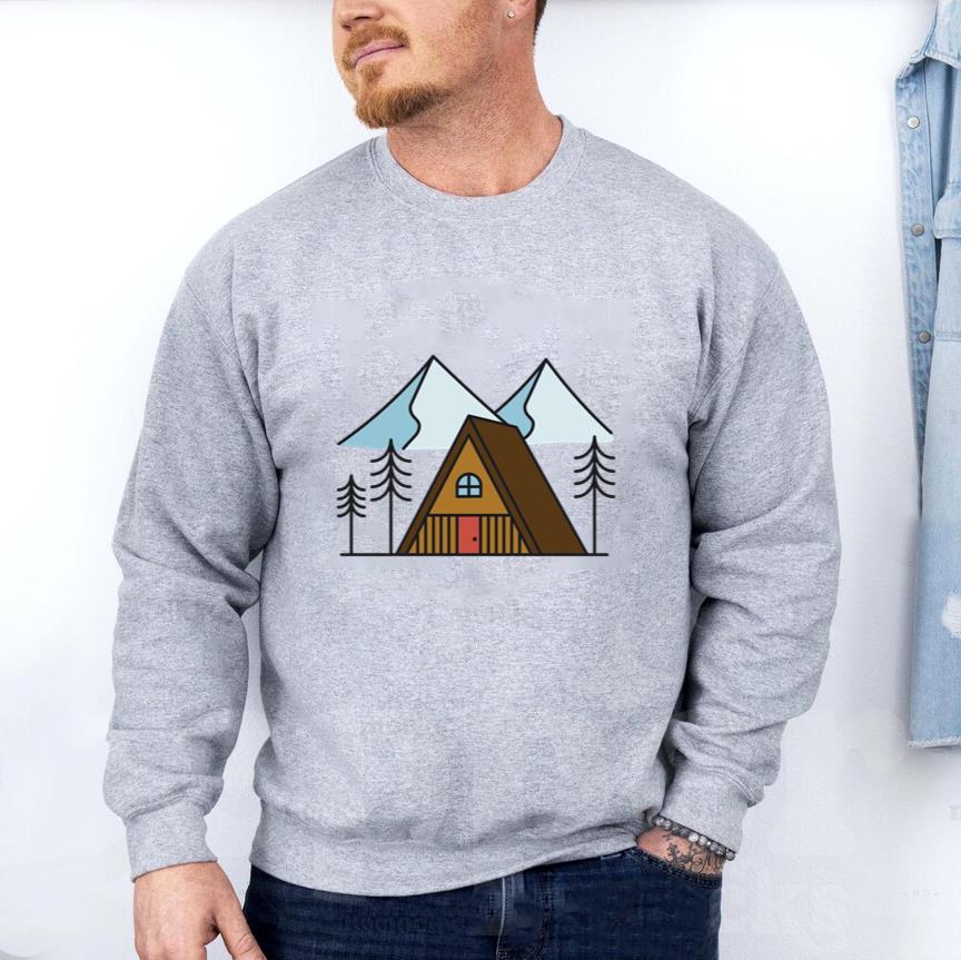 Triangular Cabin In The Mountains Color Stroke Sweatshirt image 2
