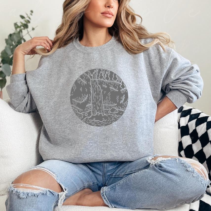 Waterfall And Forest Cut Out Landscape Sweatshirt image 0