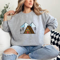 Triangular Cabin In The Mountains Color Stroke Sweatshirt image 0