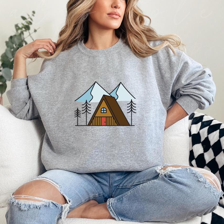 Triangular Cabin In The Mountains Color Stroke Sweatshirt image 0