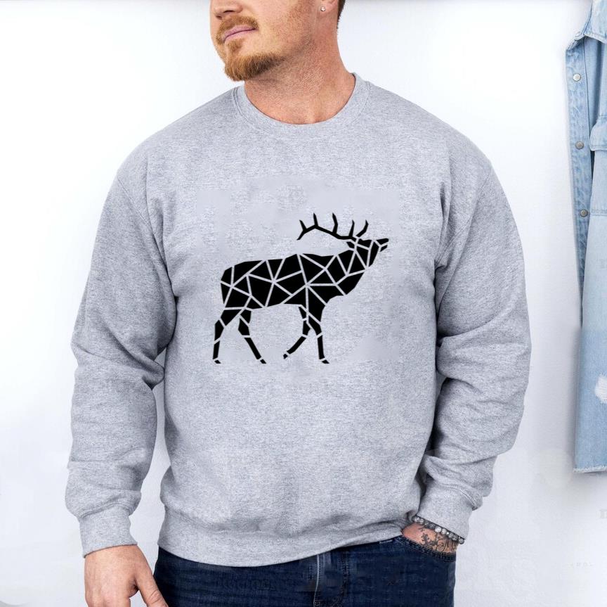 Walking Polygonal Cut Out Deer Sweatshirt image 2