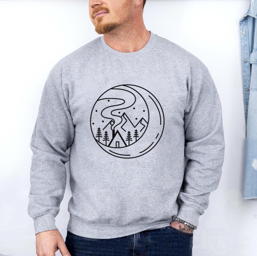 Whimsical Mountain And Cabin Illustration Sweatshirt image 2