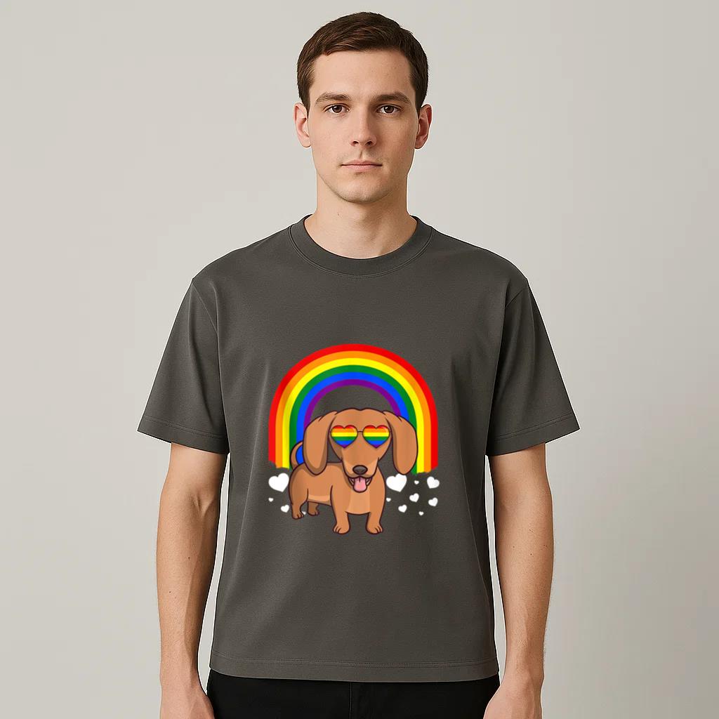 Dachshund Dog Rainbow T-Shirt image 1