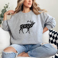 Walking Polygonal Cut Out Deer Sweatshirt image 0