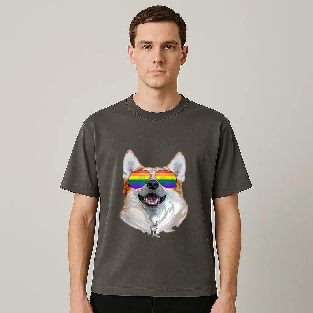 Corgi Dog Rainbow Sunglasses LGBT Pride T-Shirt image 1