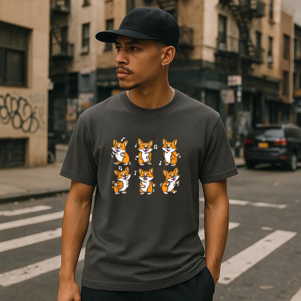 Cute Floss Dancing Corgi Puppies Dog T-Shirt image 2