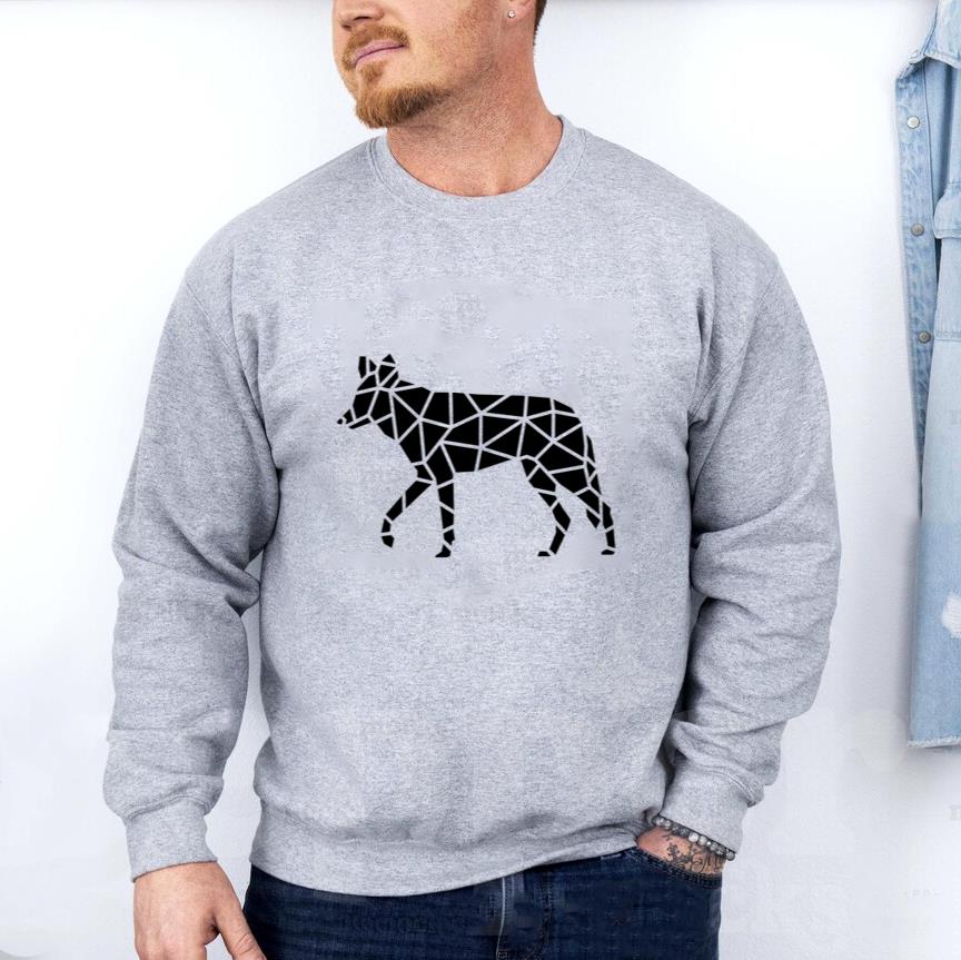Walking Cut Out Polygonal Wolf Sweatshirt image 2